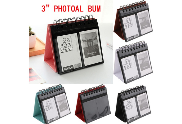 3" 68 contiene la tabella verticale Flip Mini Foto Album Libro Nero Per Polaroid Snap 