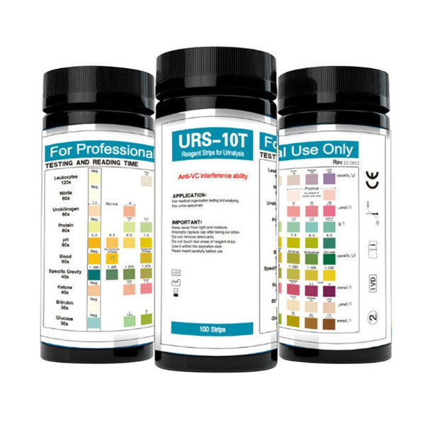 100 Strips URS-10T Urinalysis Reagent Strips 10 Parameters Urine Test ...