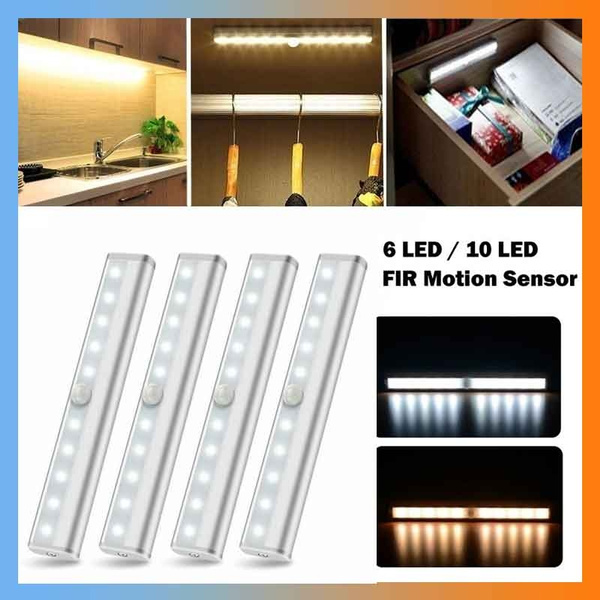 6/10 LED Human Body Induction Cabinet Lighting Lamp Motion Closet Night Light 6/10 LED Human Body Induction Cabinet Lighting Lamp Motion Closet Night Light