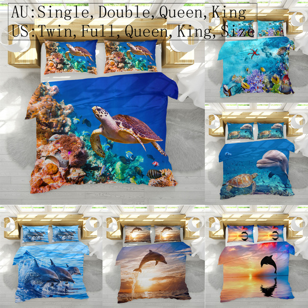 3D Retro Sea Turtle Ocean Animal Printed Bedding Set Quilt Duvet Cover Set  ( AU Single Double Queen King US Twin Full Queen King Size) | Wish