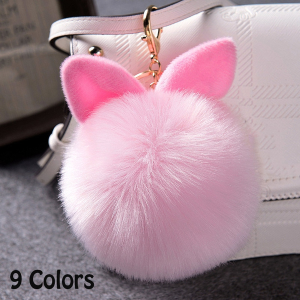 Buy Faux Rabbit Fur Ball Pompom Charm Key Chain Gold Plated Ring Keychain/party  Size Bundle/fluffy Puff Purse Decor Handbag Decoration/wholesale Online in  India - Etsy