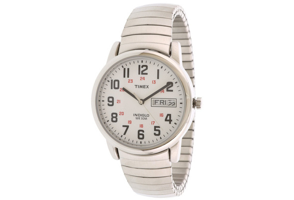 Timex Men's Easy Reader T2N091 Silver Stainless-Steel Quartz Fashion Watch