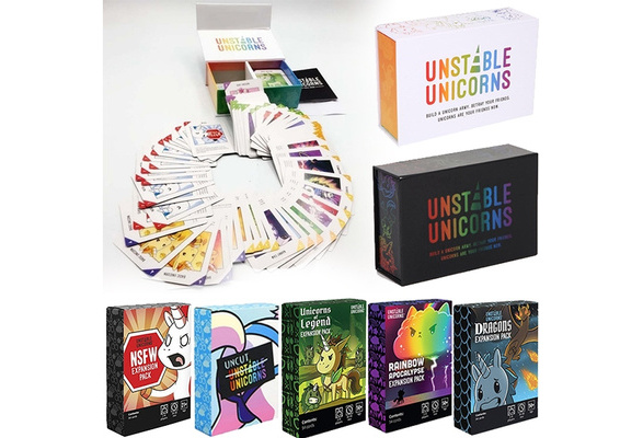 Unstable Unicorns Card Game Board 5 Expansion Packs Family Party Playing Toys 