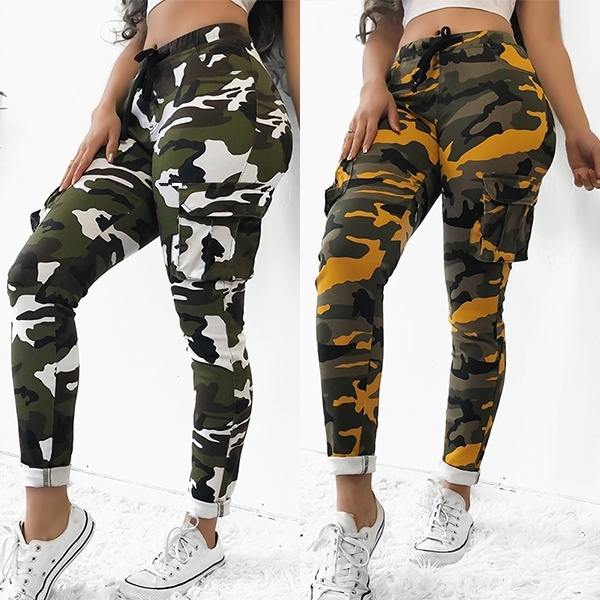 Women Camo Cargo Trousers Cool Pants Ladies Military Army Combat Camouflage*