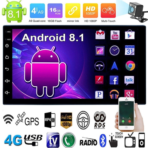 7" 2Din Quad Core Android Car Stereo MP5 Player GPS AM FM Radio WiFi Head Unit 