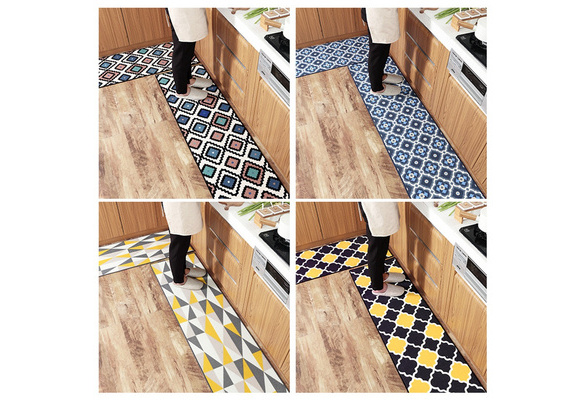 Black Marble Kitchen Mat Rugs Cushioned Chef Soft Non-Slip Floor Mats Washable Doormat Bathroom Runner Area Rug Carpet