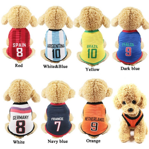 New Summer Pet Dog Soccer Football Jersey Sport Vest Cat Clothes