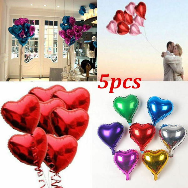 5pcs 18" Love Heart Foil Helium Balloons Wedding Party Birthday Decoration 