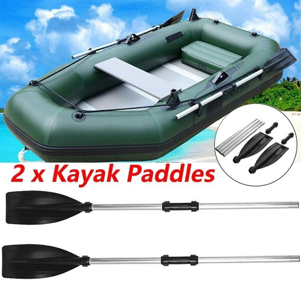 2X Kayak Paddles Aluminium Alloy Detachable Lightweight Ribbed Blade Boat Oars# 