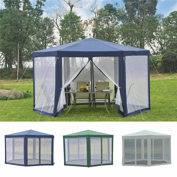 Hexagonal Patio Gazebo Outdoor Canopy Party Tent Activity Event w/ Mosquito Net 