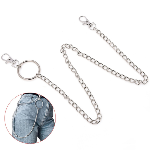 Extra Long Metal Hipster Jean Belt Keychain Ring Clip Pants Key Chain Stylish 