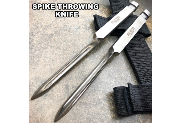 2PC 7 Ninja Tactical Throwing Spike Dart Quill Triangle Fixed Blade Kunai  Knife