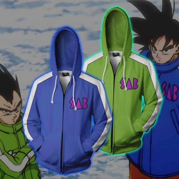 unbrand Boys Girls Men Sweater Anime Dragon Ball Super Goku Vegeta 3D Print Hoodie Sweatshirt Jacket