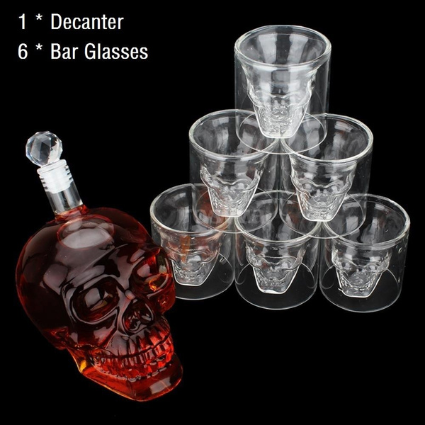 Double Wall Skull Glasses, Skull Drinking Glasses