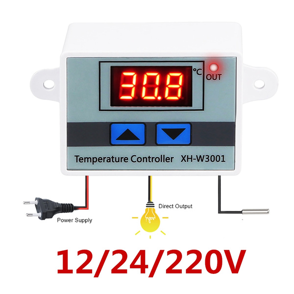 220V Digital LED Temperature Controller Thermostat Control 10A w/ Switch Probe 
