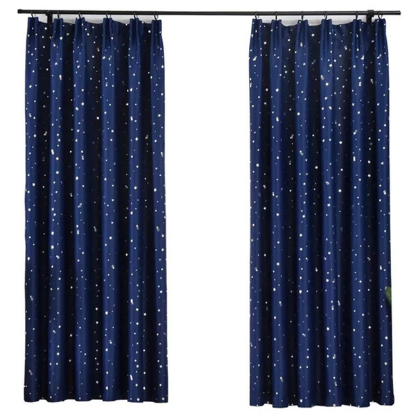 Star Short Curtain For Kids Baby Girl Boys Room Cartoon Blue Window Bedroom Child Panel Dr Navy Curtains Wish Cartoon Blue Curtain For Window Bedroom, Blue Curtains For Boy Bedroom