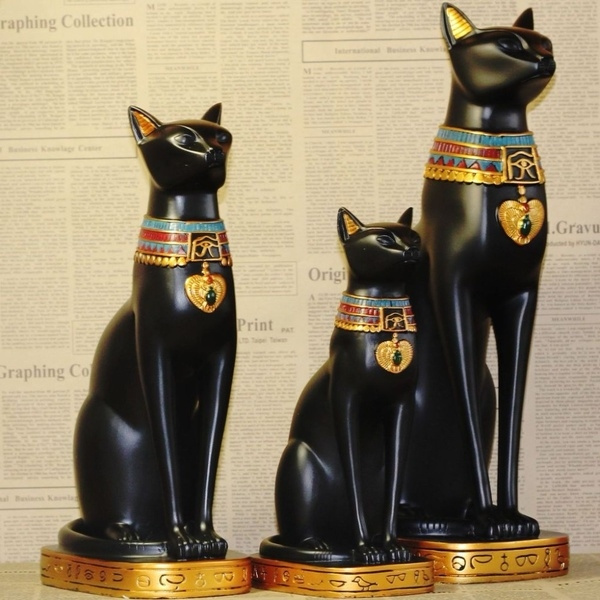 Resin Bastet Statue Egyptian Cat God Figurine Cat in Ancient Egypt ...