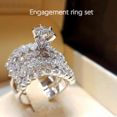 Sterling, DIAMOND, 925 sterling silver, wedding ring