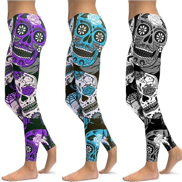 Skull Print Workout Leggings