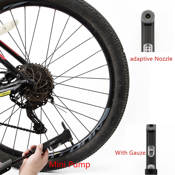Bike Pump Portable Bicycle Tyre Inflator Hand Pump Schrader PRESTA Valve 120PSI