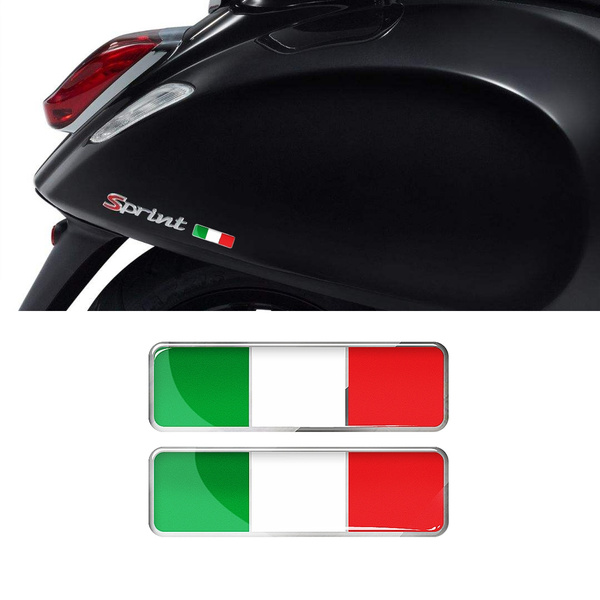 3D Aluminum Skull With Italy Flag Sticker/Emblem – For Motorcycle, Truck, Auto