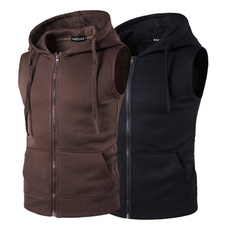 Vest, hooded, Men's vest, Tops