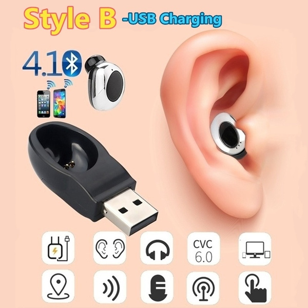 Mini fones de ouvido sem fio Bluetooth no fone de ouvido fone de ouvido  invisível (estilo A: carregamento de linha de dados / estilo B:  carregamento USB) | Wish