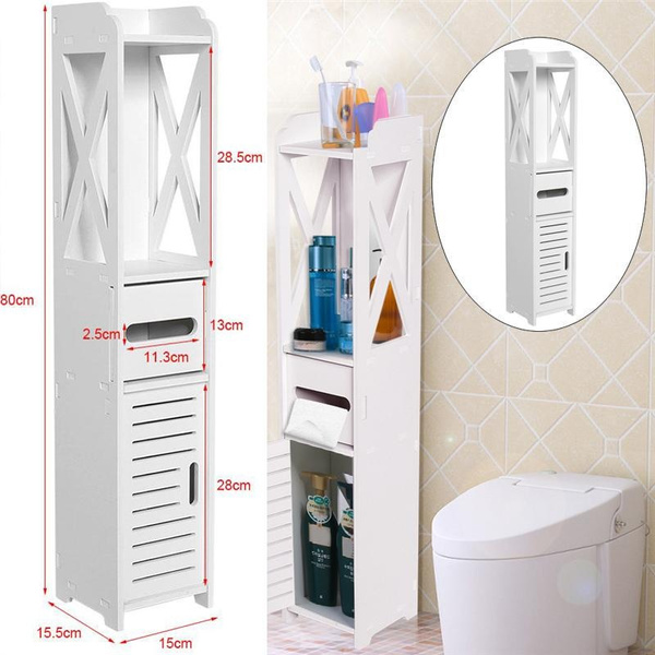 80 15 5 15 5cm Bathroom Toilet Furniture Cabinet White Wood Cupboard Shelf Tissue Storage Rack Wish