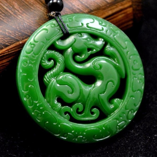 Natural Green Jade Dragon Pendant Necklace Men Women Feng Shui Charm Real  Chinese Nephrite Jades Dragon Amulet Sweater Chain - AliExpress