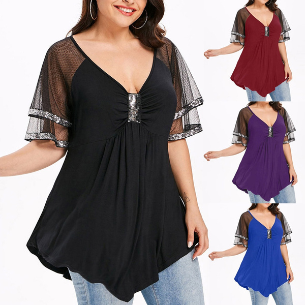 women's plus size sparkly tops