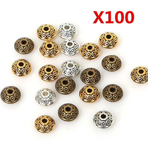 100 Perline Distanziali In Lega Argento Tibetano | A Forma Di Cono 5x3mm | Nichel Free | Bigiotteria Fai Da Te