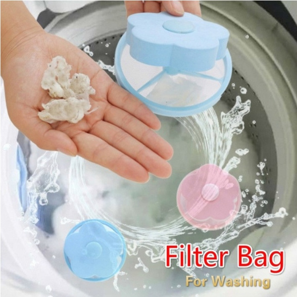 2X Washing Machine Filter Bag Floating Lint Hair Catcher Mesh Pouch Laundry Tool 