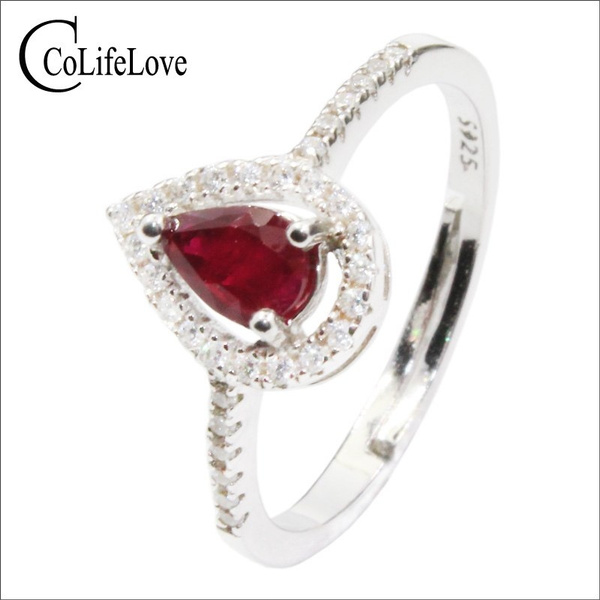 WHOLESALE 5PC 925 SOLID STERLING SILVER CUT RUBY RING LOT g839