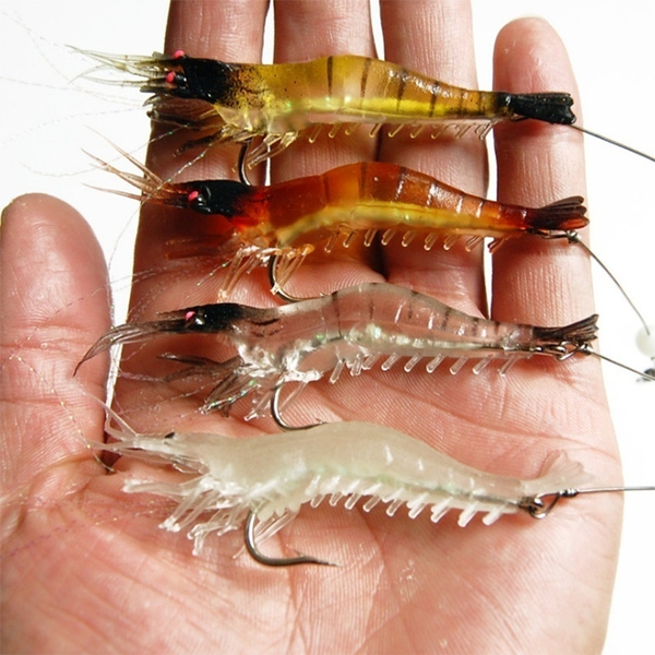 9cm 6g Saltwater Fishing Luminous Soft Lures Artificial Shrimp