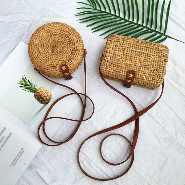 Straw Clutch Bag, Handwoven Bali Clutch