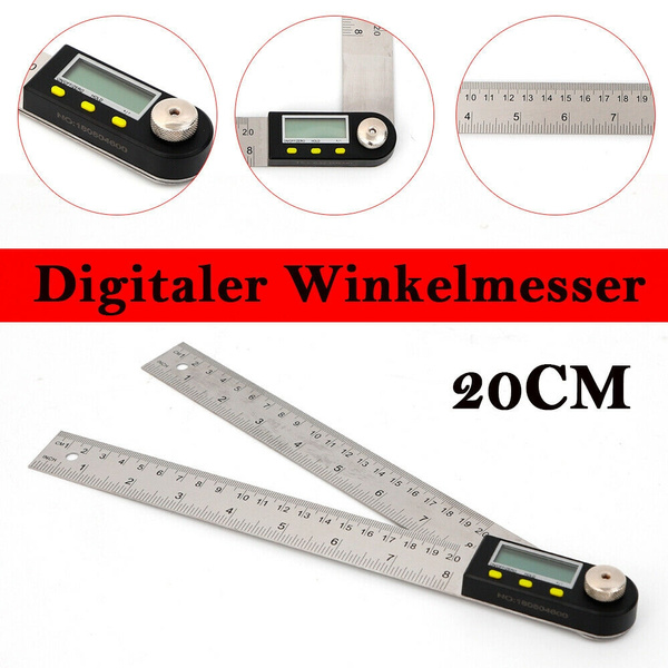 20cm Digitaler Winkelmesser Stellwinkel Winkelmessgerät mit Feststelltaste  Metal