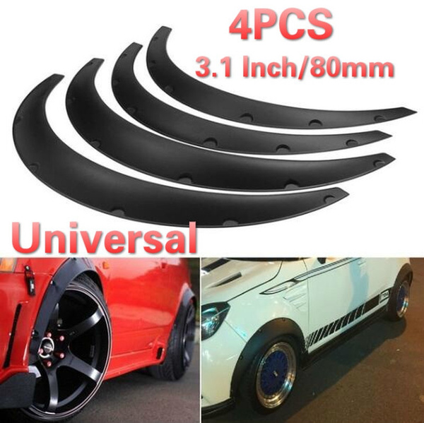 4Pcs 3.1"/80mm Universal Flexible Car Fender Flares Extra Wide Body Wheel Arches 