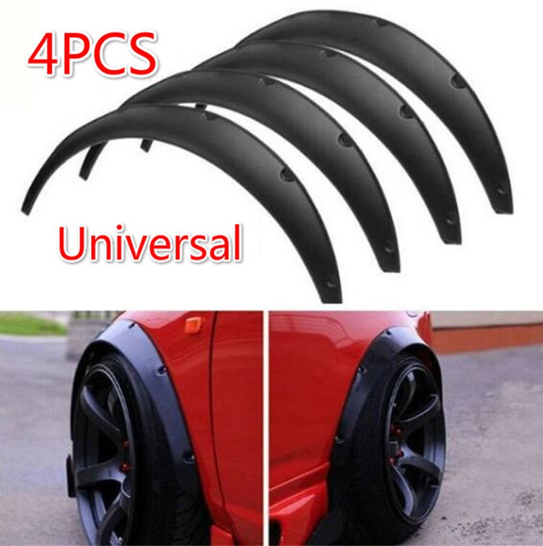 3.1 Inch/80 Mm 4Pcs Universal Flexible Car Fender Flares Extra Wide Body  Wheel Arches Fender Flares Widened Decorative Plate Fender Trim Kit Set  Tires Armor Rod Car Modified Fender Flares Flexible Fenders
