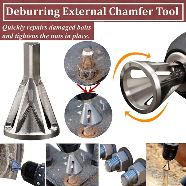 1pc Deburring External Chamfer Tool Stainless Steel Remove Burr Drill Bit Tools 