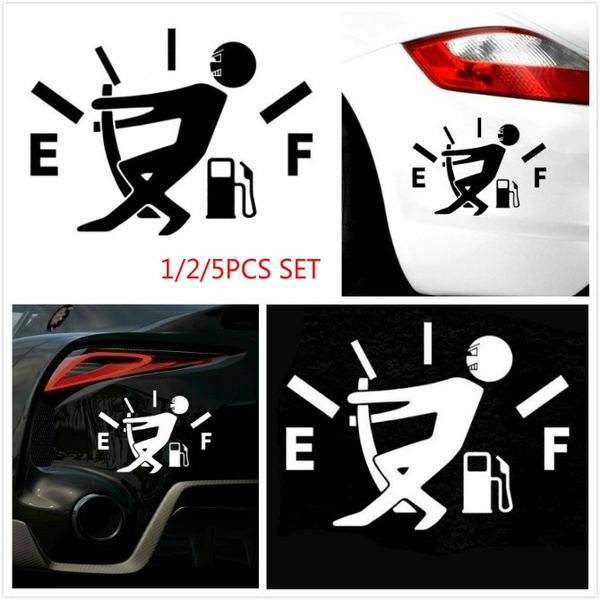  2 Pack 5.1 Reflective Funny Car Stickers, High Gas