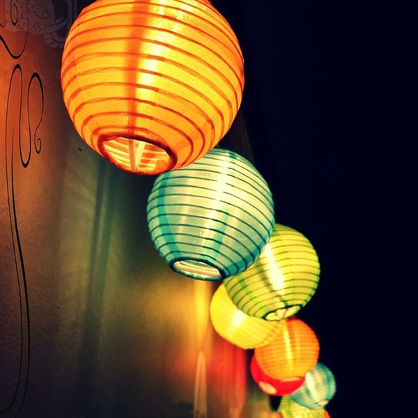 20 Colorful Lanterns - Indoor Outdoor Mini Nylon LED String Lights ...