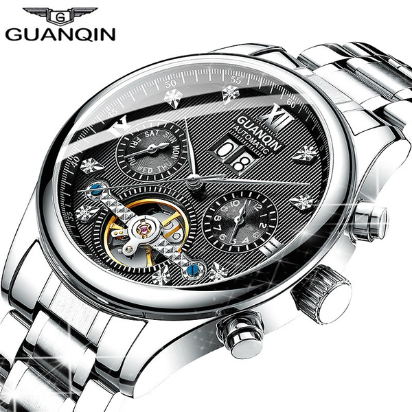 GUANQIN Men Automatic Mechanical Tourbillon Waterproof Watches