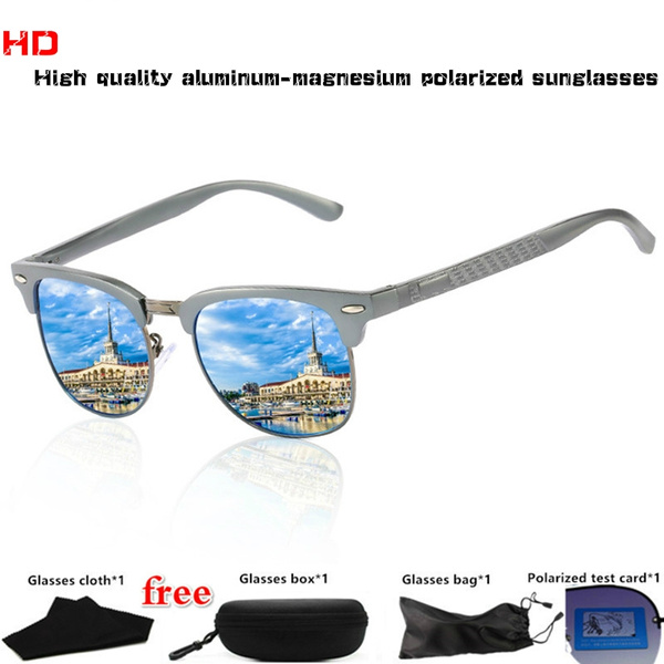 New Men's Fashion Polarized Sunglasses All Aluminum Magnesium Driving  Sunglasses（Products Include: Sunglasses,Glasses Box,Glasses Cloth,Glasses  Bag,Polarizing Paper）
