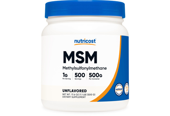 Nutricost Pure MSM Powder 500 Grams Methylsulfonylmethane Gluten Free 