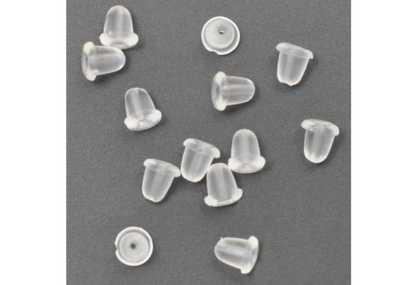 100, 500 or 1,000 BULK Clear Silicone Rubber Earring Backs, Wholesale  Stoppers, Earring Nuts Ships Immediately From USA CL416 