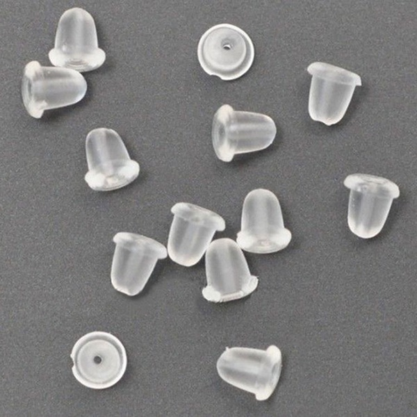 100/300 Pcs Clear Soft Rubber Earring Backs Stoppers Findings Ear