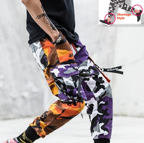 BoohooMAN Plus Straight Leg Cargo All Over Paint Splatter Trouser in Purple  for Men | Lyst
