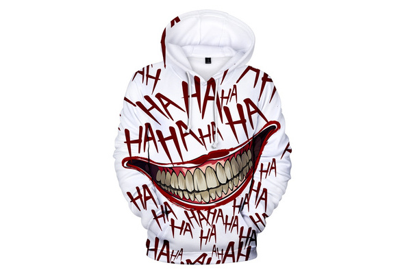 haha joker 3D Print Sweatshirt Hoodies Hip Hop Funny Autumn For Couples Clothes 
