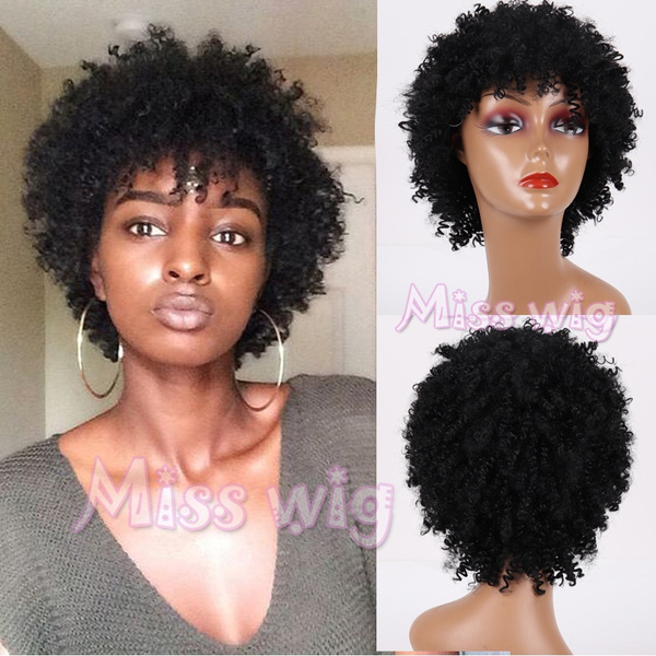 The latest fashion short curly hair wig for ladies color black