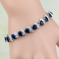 Charm Bracelet, Blues, Silver Jewelry, sapphirebracelet